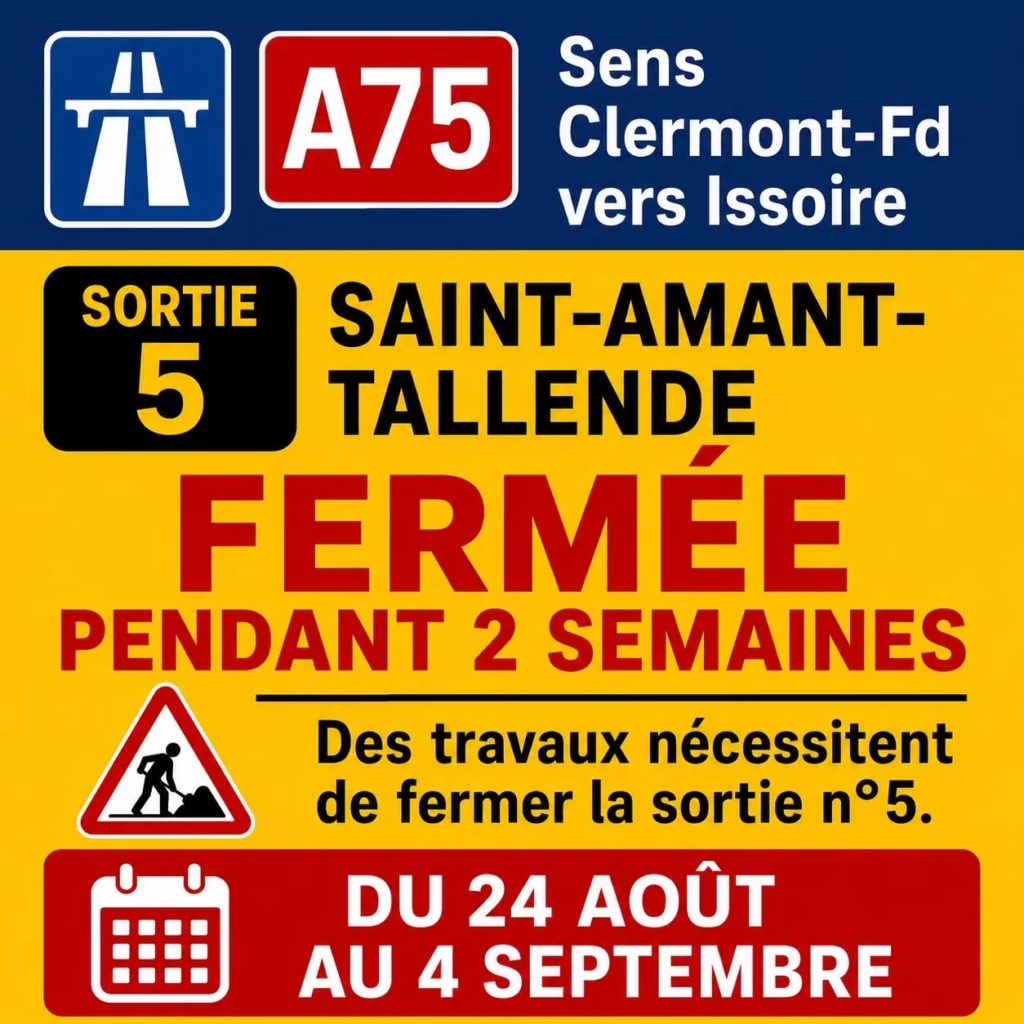 fermeture sortie 5 autoroute